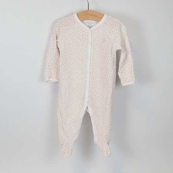 Ralph Lauren Other - Ralph Lauren Baby Girls Cotton Rose Floral Print Footed Coverall Size 6m (70 cm)